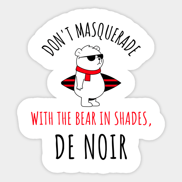 bear in shades de noir Sticker by 2 souls